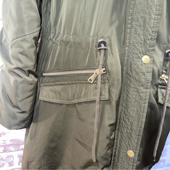 Mossimo Supply Co. Green Utility Jacket with Faux Fur Hood large - Picture 6 of 11